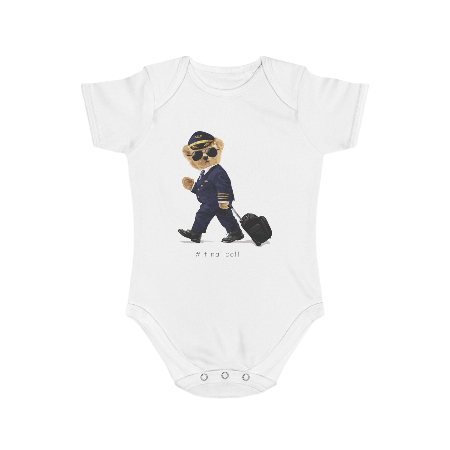 Jobka Kids Erkek Bebek %100 Pamuk Tedy Ayı Baskılı Beyaz Body