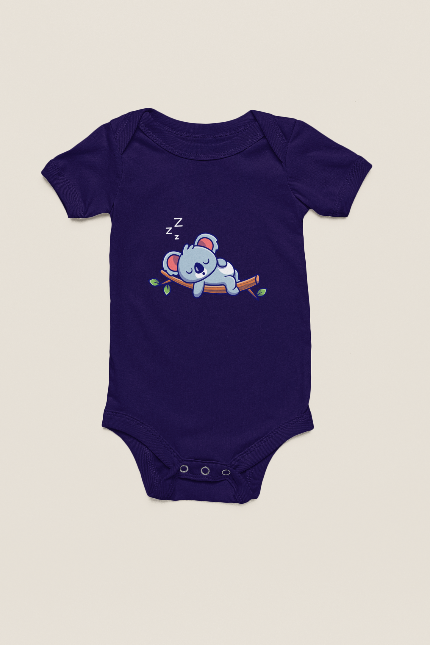 Jobka Kids Kız Bebek %100 Pamuk Koala Baskılı Lacivert Body