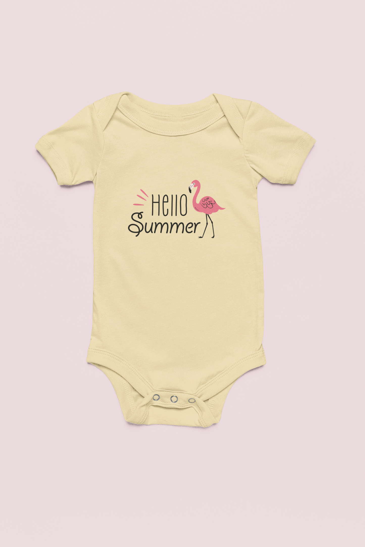 Jobka Kids Kız Bebek %100 Pamuk Hello Summer Baskılı Beyaz Body