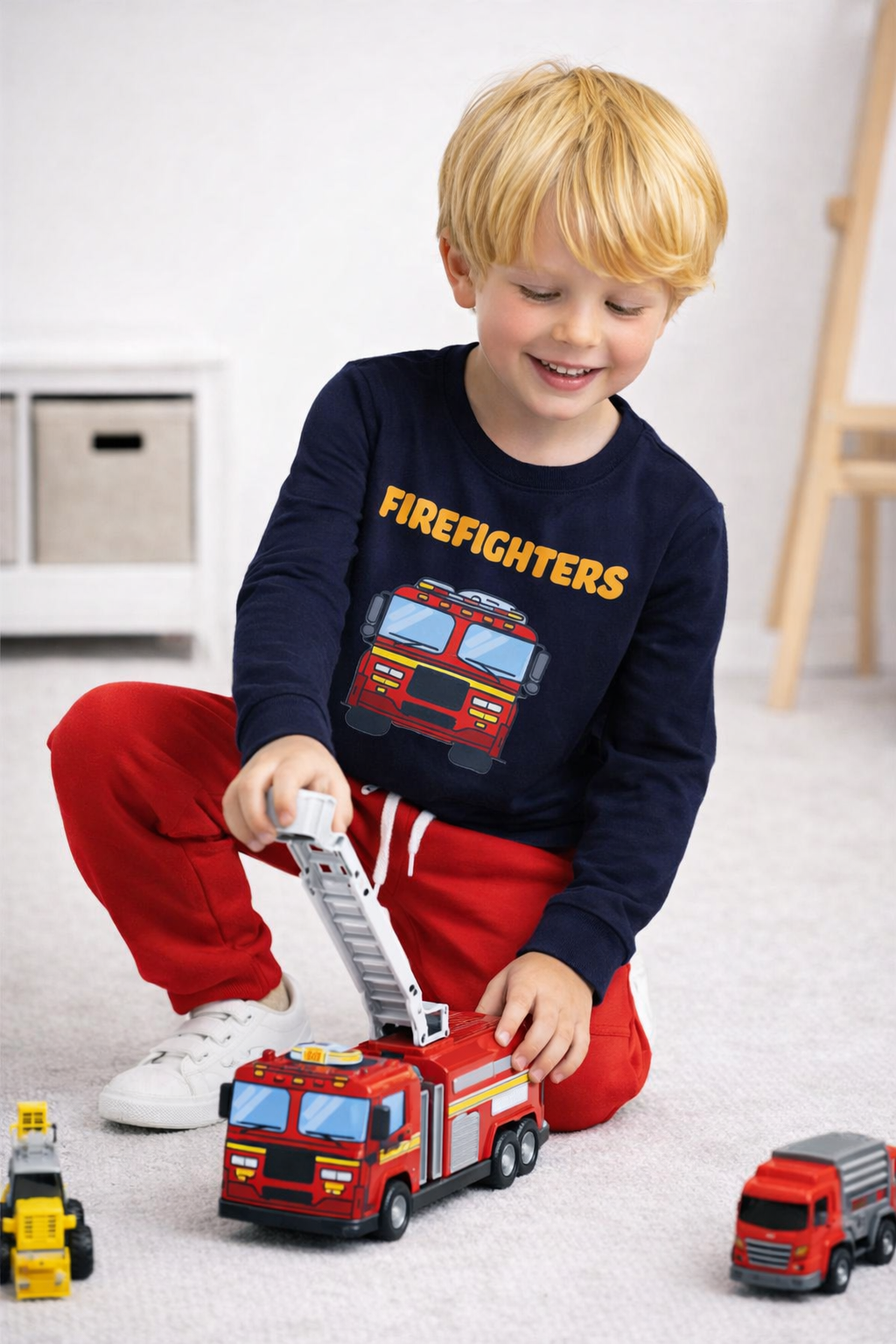 Jobka Kids Erkek Beli Lastikli 3 Cepli %100 Pamuk Kırmızı Renk Eşofman Altı