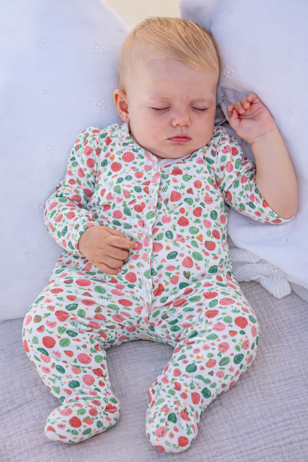 Jobka Kids Kız Bebek %100 Pamuk Meyve Baskılı Uyku Tulumu