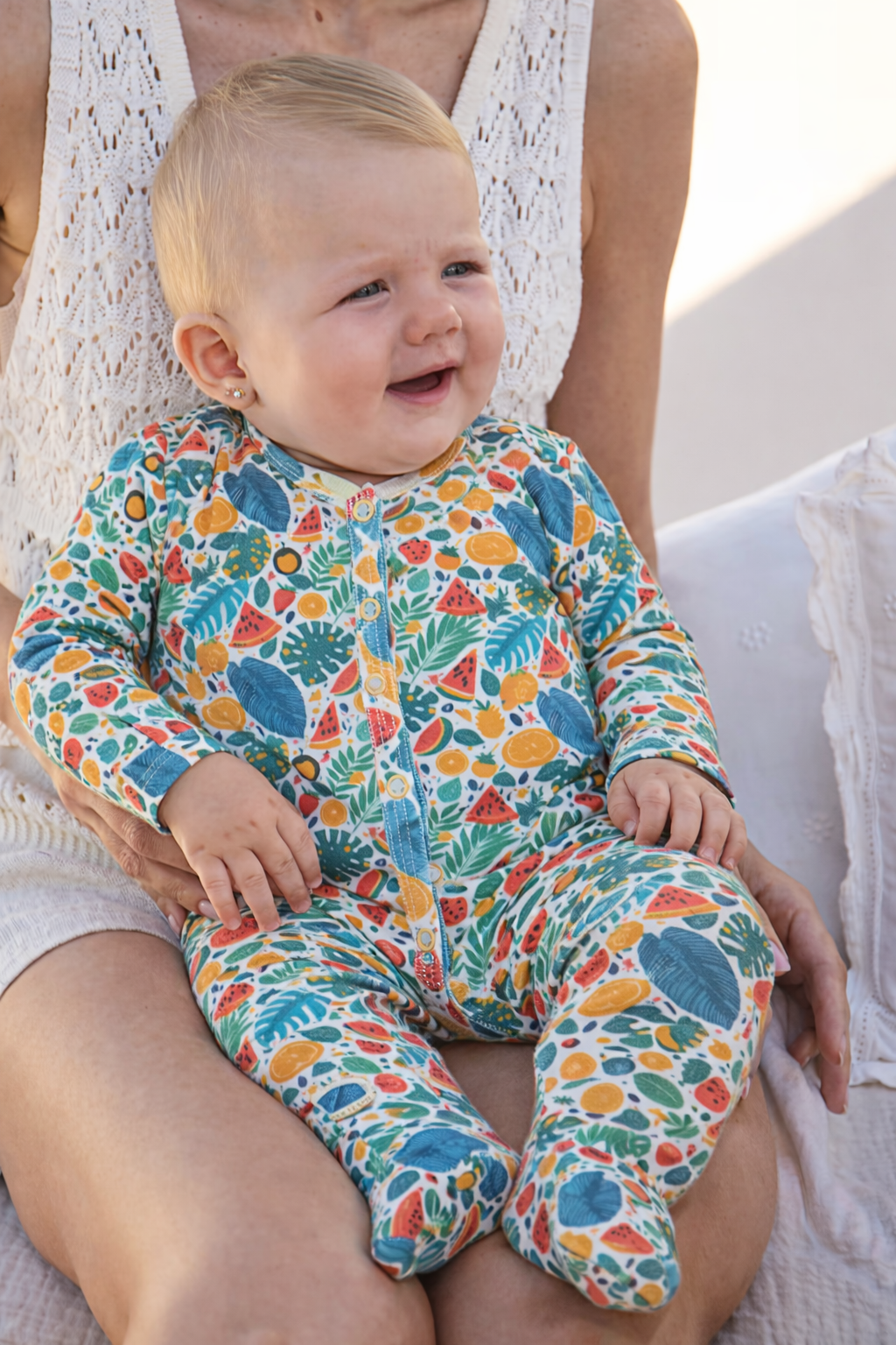 Jobka Kids Kız Bebek %100 Pamuk Tropical Baskılı Uyku Tulumu