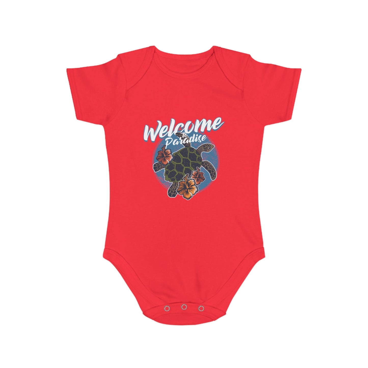 Jobka Kids Erkek Bebek %100 Pamuk Paradise Baskılı Kırmızı Body