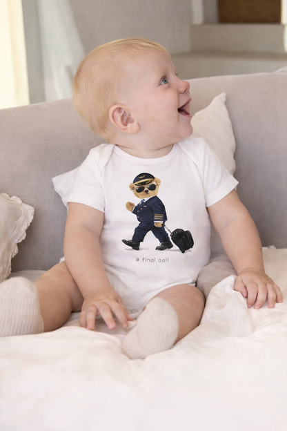 Jobka Kids Erkek Bebek %100 Pamuk Tedy Ayı Baskılı Beyaz Body