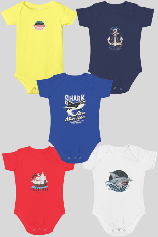 Jobka Kids Erkek Bebek %100 Pamuk 5'li Body