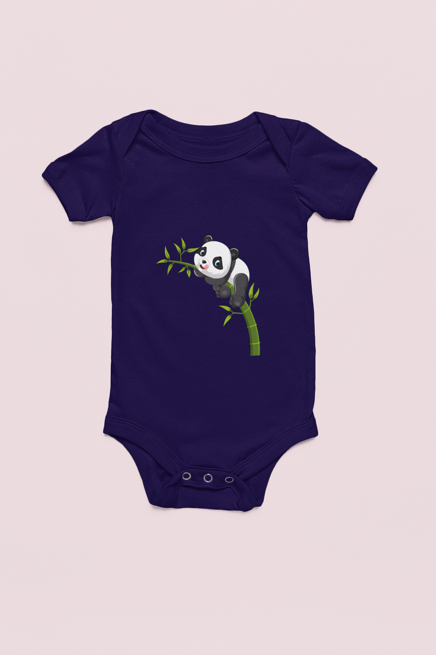 Jobka Kids Kız Bebek %100 Pamuk Panda Baskılı Lacivert Body