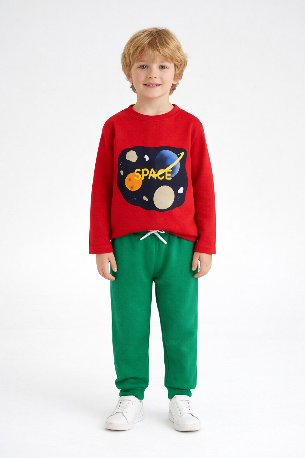 Jobka Kids Erkek Beli Lastikli 3 Cepli %100 Pamuk Benetton Renk Eşofman Altı