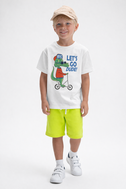 Jobka Kids Erkek %100 Pamuk Fıstık Yeşili Şort