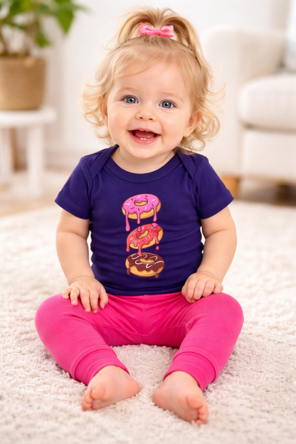 Jobka Kids Kız Bebek %100 Pamuk Fuşya Renk Tayt