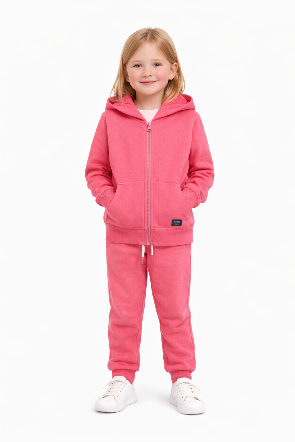 Jobka Kids Kız %100 Pamuk Fuşya Rengi Eşofman Takımı