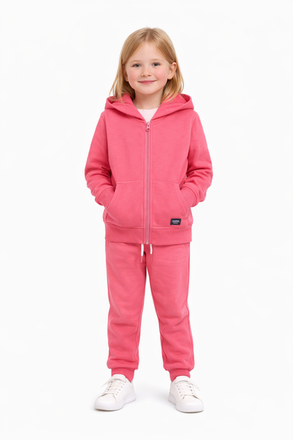 Jobka Kids Kız %100 Pamuk Fuşya Rengi Eşofman Takımı