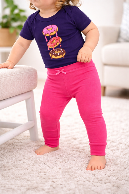 Jobka Kids Kız Bebek %100 Pamuk Fuşya Renk Tayt