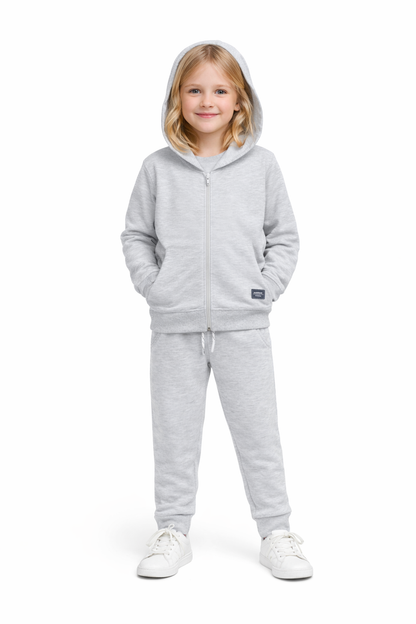 Jobka Kids Kız %100 Pamuk Gri Rengi Eşofman Takımı