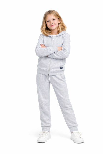 Jobka Kids Kız %100 Pamuk Gri Rengi Eşofman Takımı