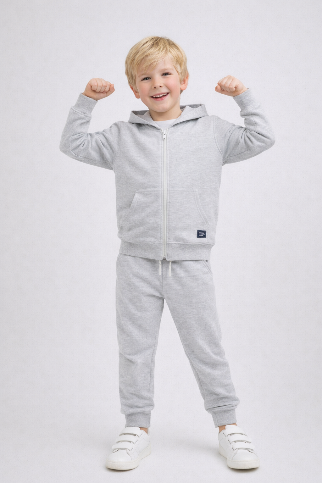 Jobka Kids Erkek %100 Pamuk Gri Rengi Eşofman Takımı