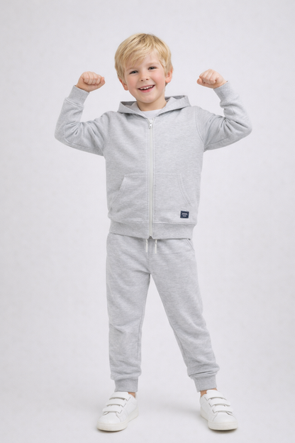 Jobka Kids Erkek %100 Pamuk Gri Rengi Eşofman Takımı