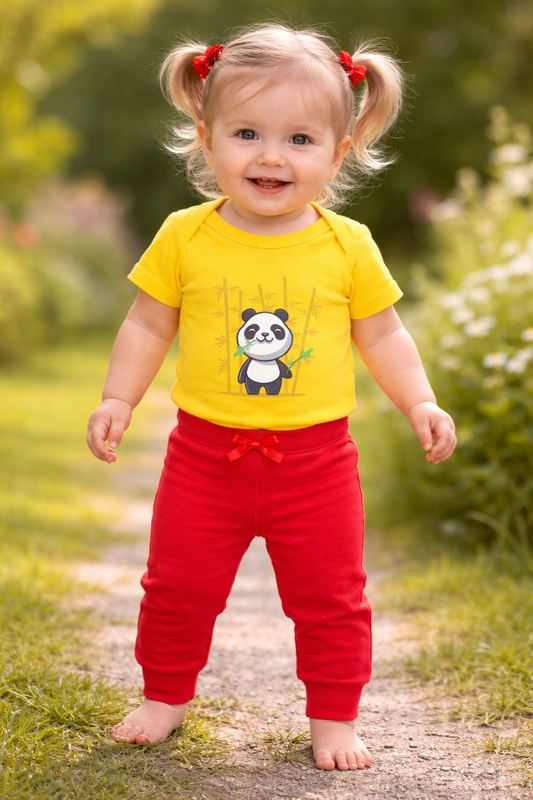 Jobka Kids Kız Bebek %100 Pamuk Kırmızı Renk Tayt