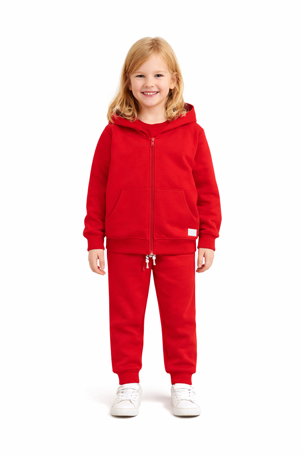 Jobka Kids Kız %100 Pamuk Kırmızı Rengi Eşofman Takımı