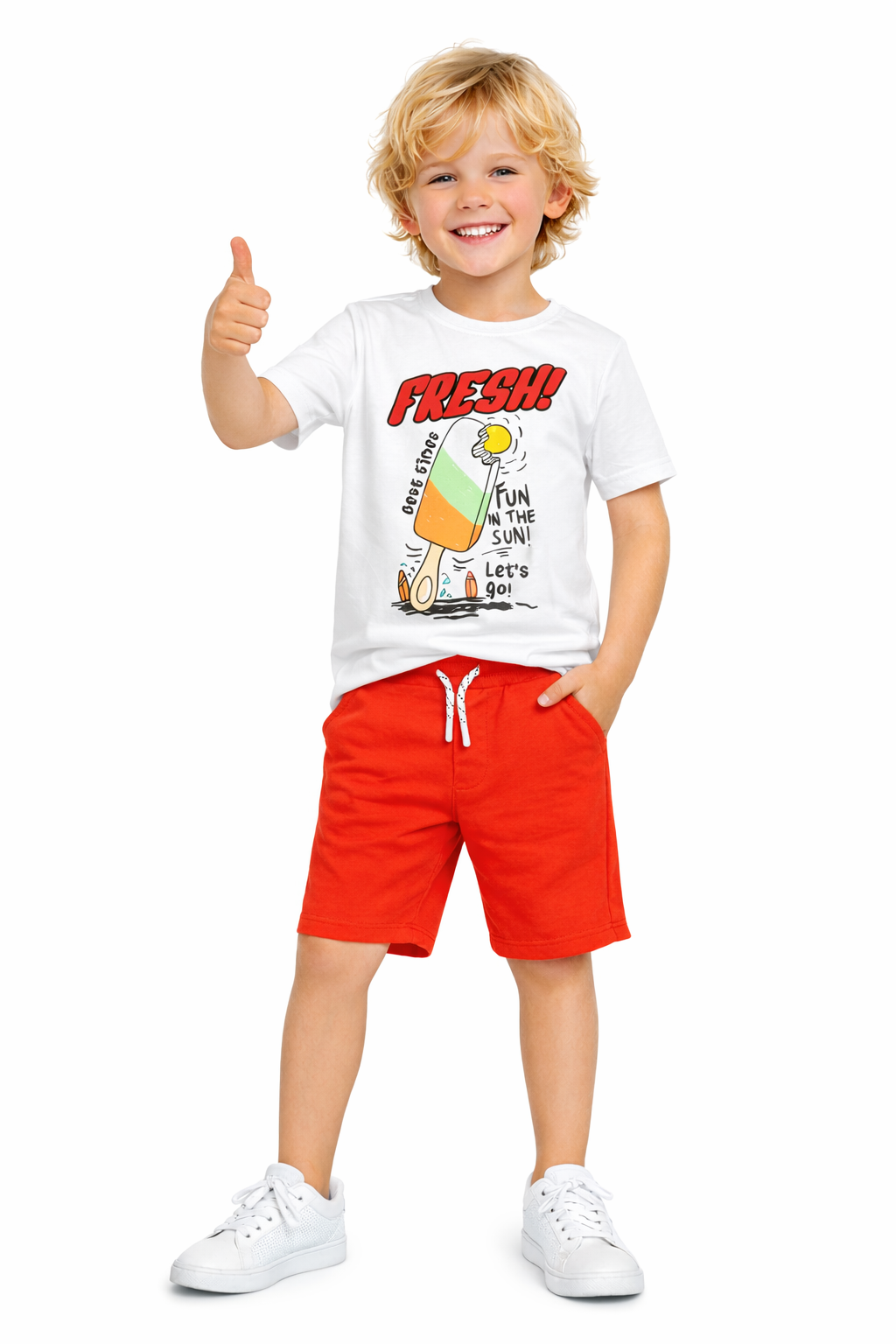 Jobka Kids Erkek %100 Pamuk Kırmızı Şort