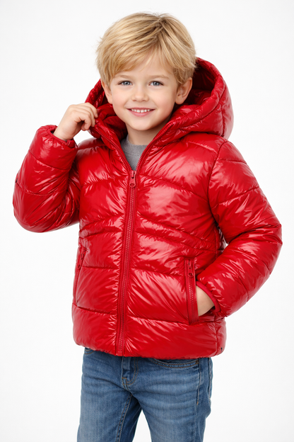 Jobka Kids Erkek Çocuk Kırmızı Renk Şişme Mont