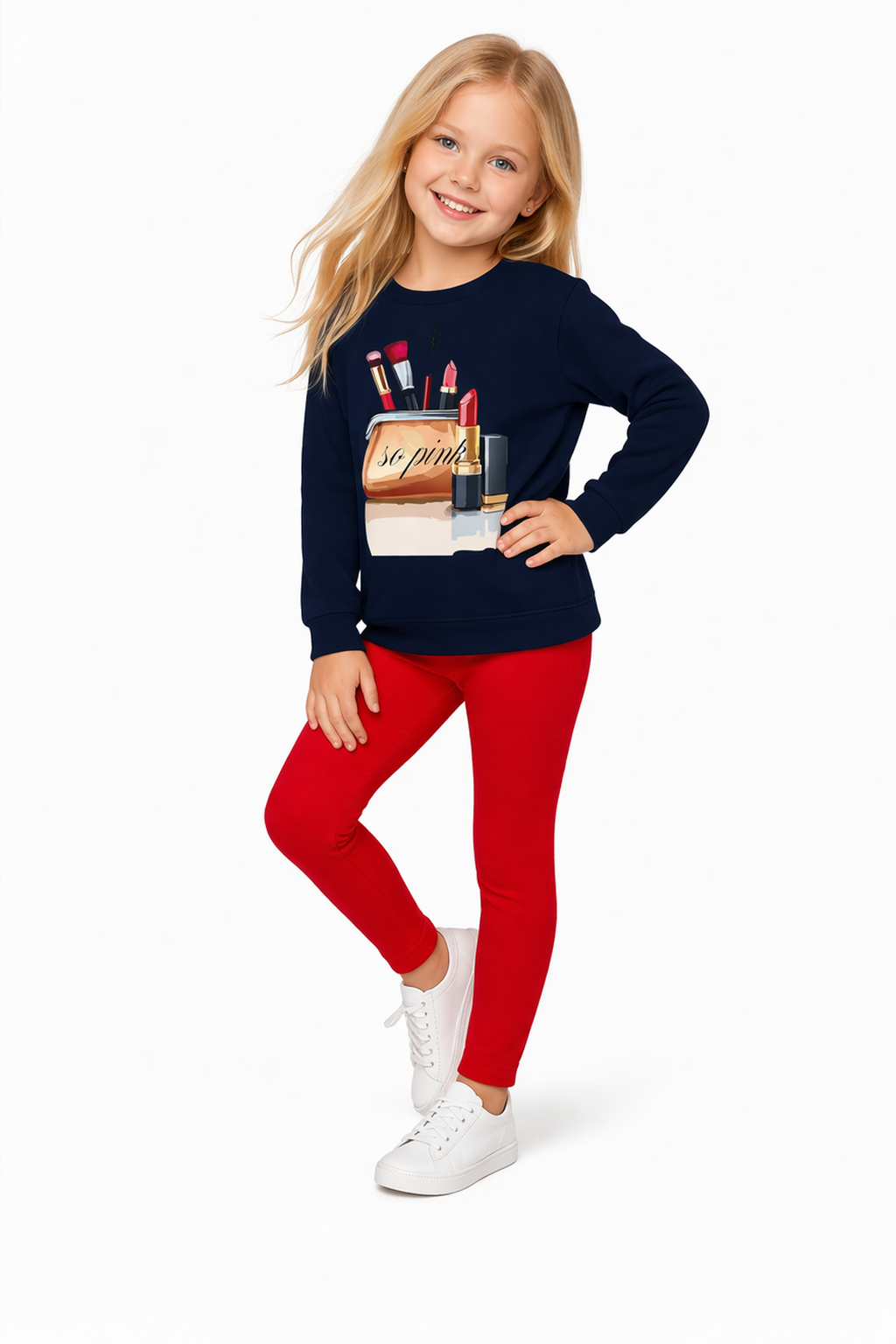 Jobka Kids Kız Çocuk %100 Pamuk Kırmızı Renk Tayt