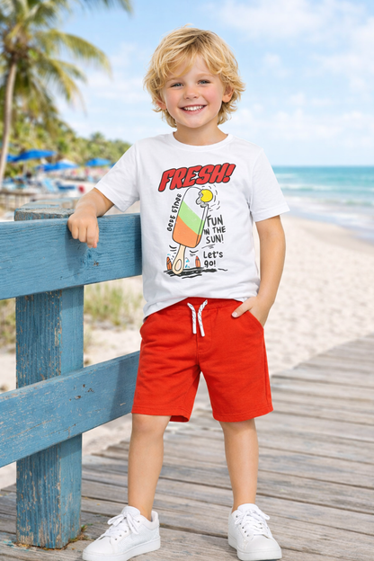 Jobka Kids Erkek %100 Pamuk Kırmızı Şort