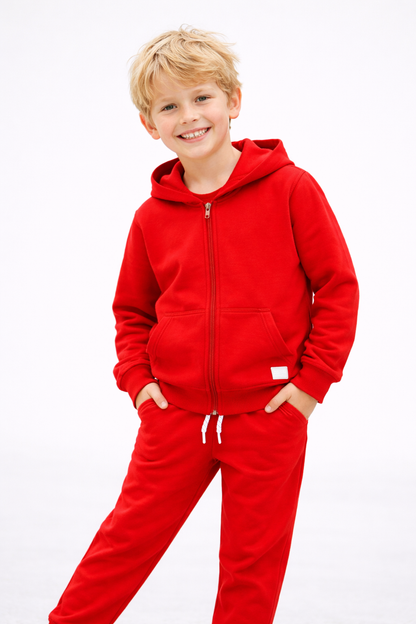 Jobka Kids Erkek %100 Pamuk Kırmızı Rengi Eşofman Takımı