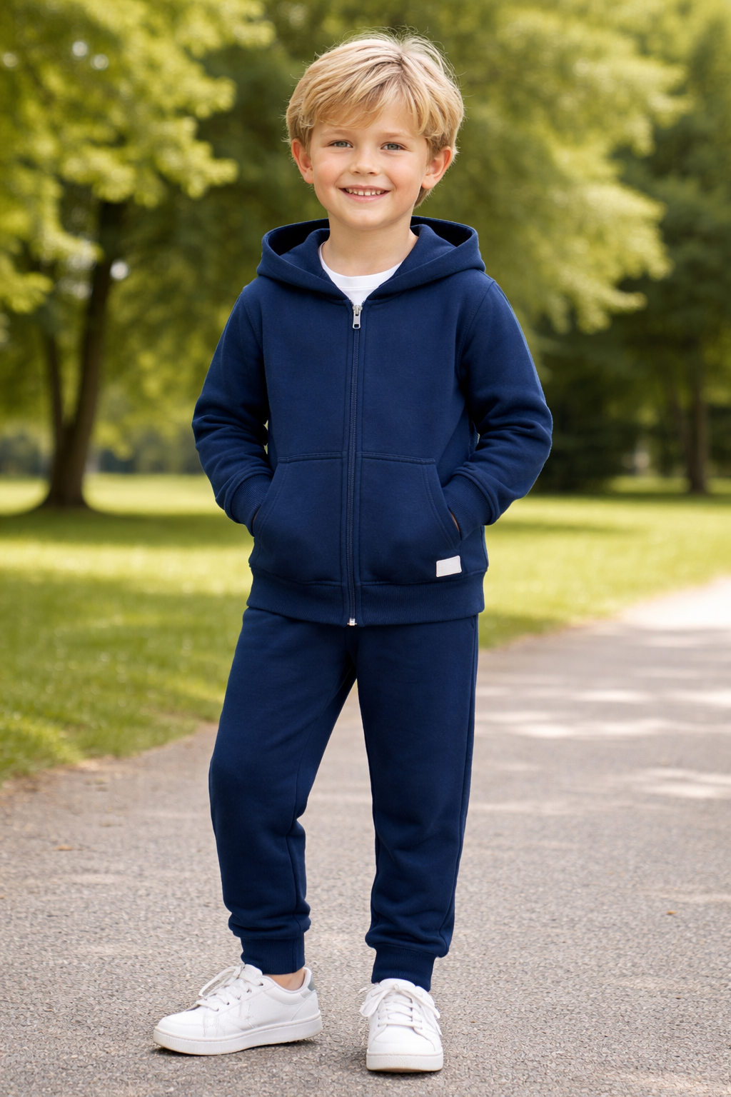 Jobka Kids Erkek %100 Pamuk Lacivert Rengi Eşofman Takımı
