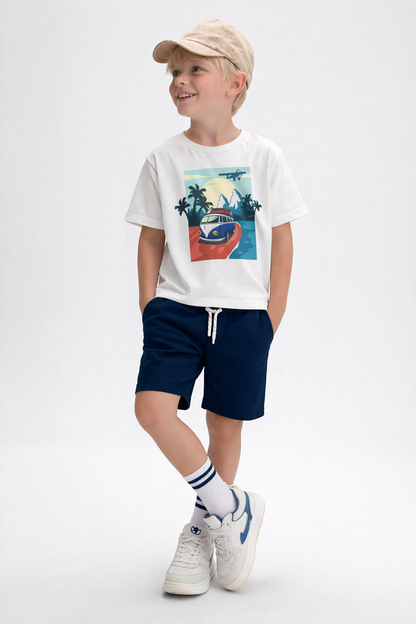 Jobka Kids Erkek %100 Pamuk Lacivert Şort