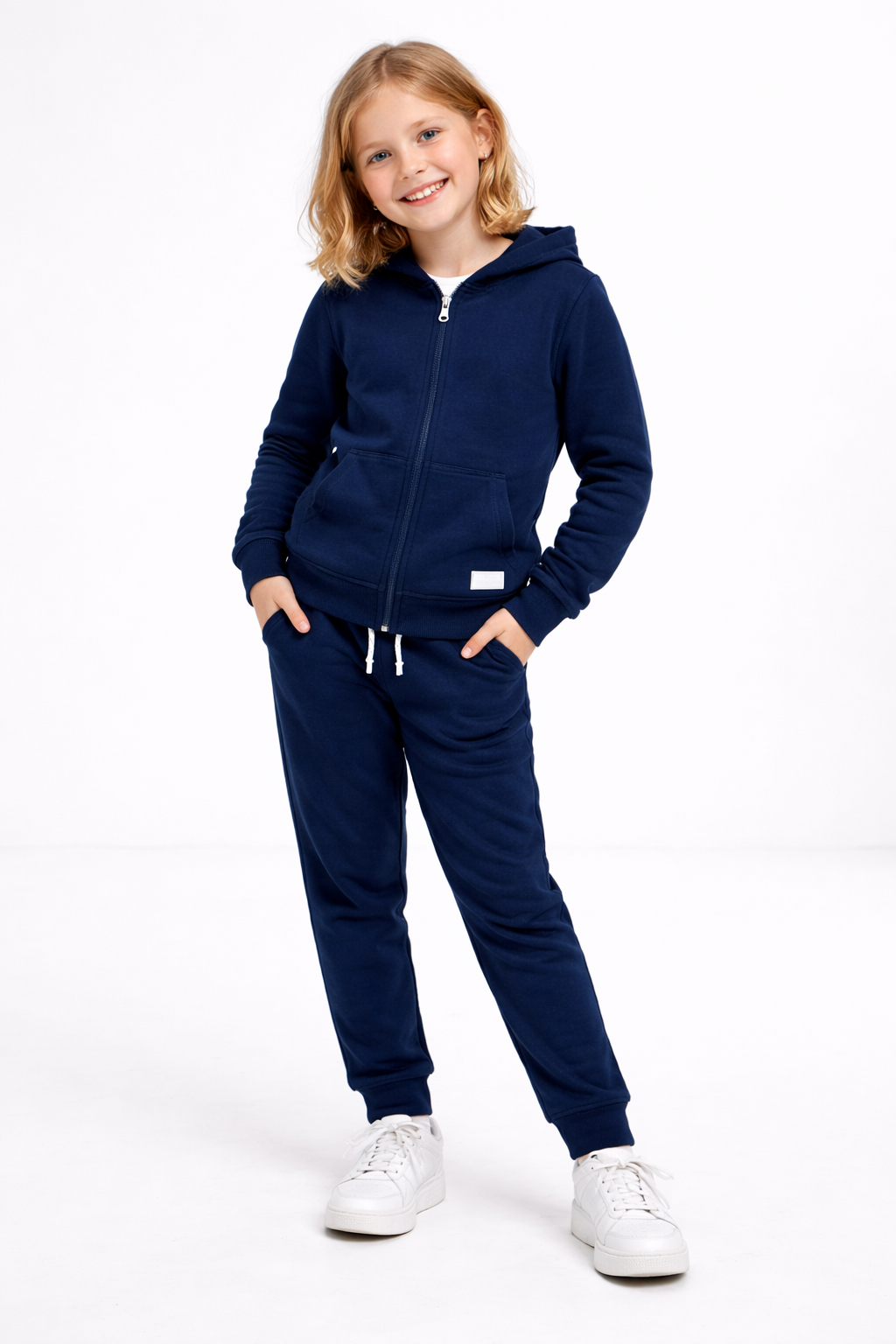 Jobka Kids Kız %100 Pamuk Lacivert Rengi Eşofman Takımı