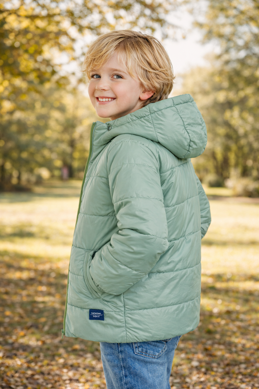 Jobka Kids Erkek Çocuk Mint Yeşili Renk Şişme Mont