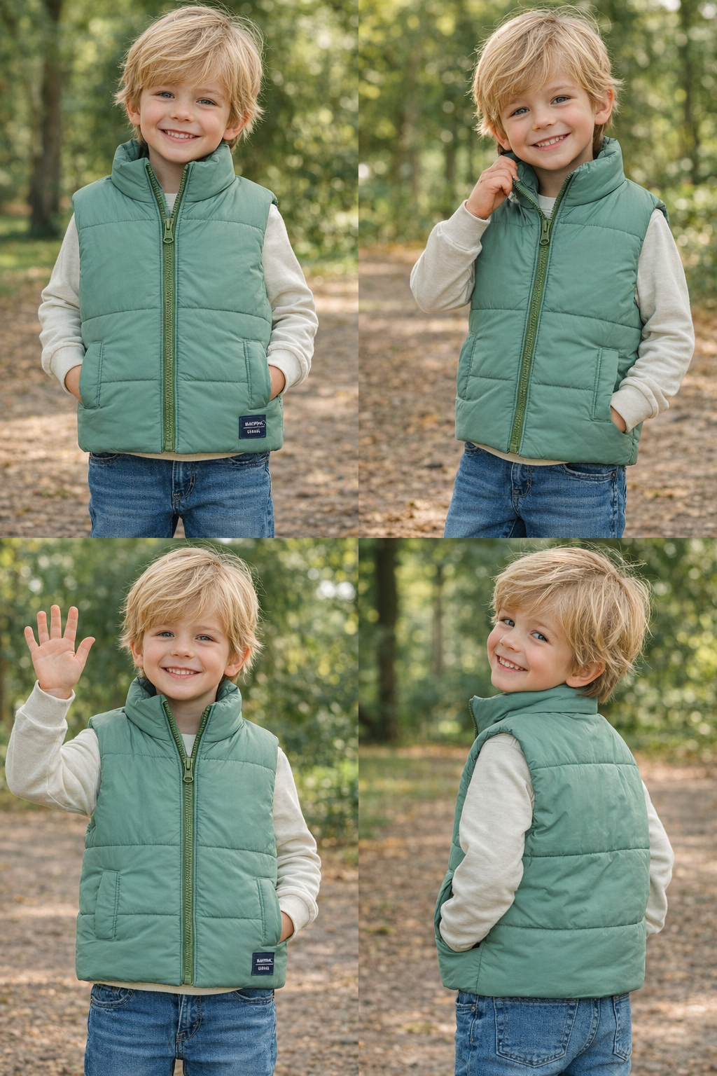 Jobka Kids Erkek Mint Yeşili Renk Şişme Yelek