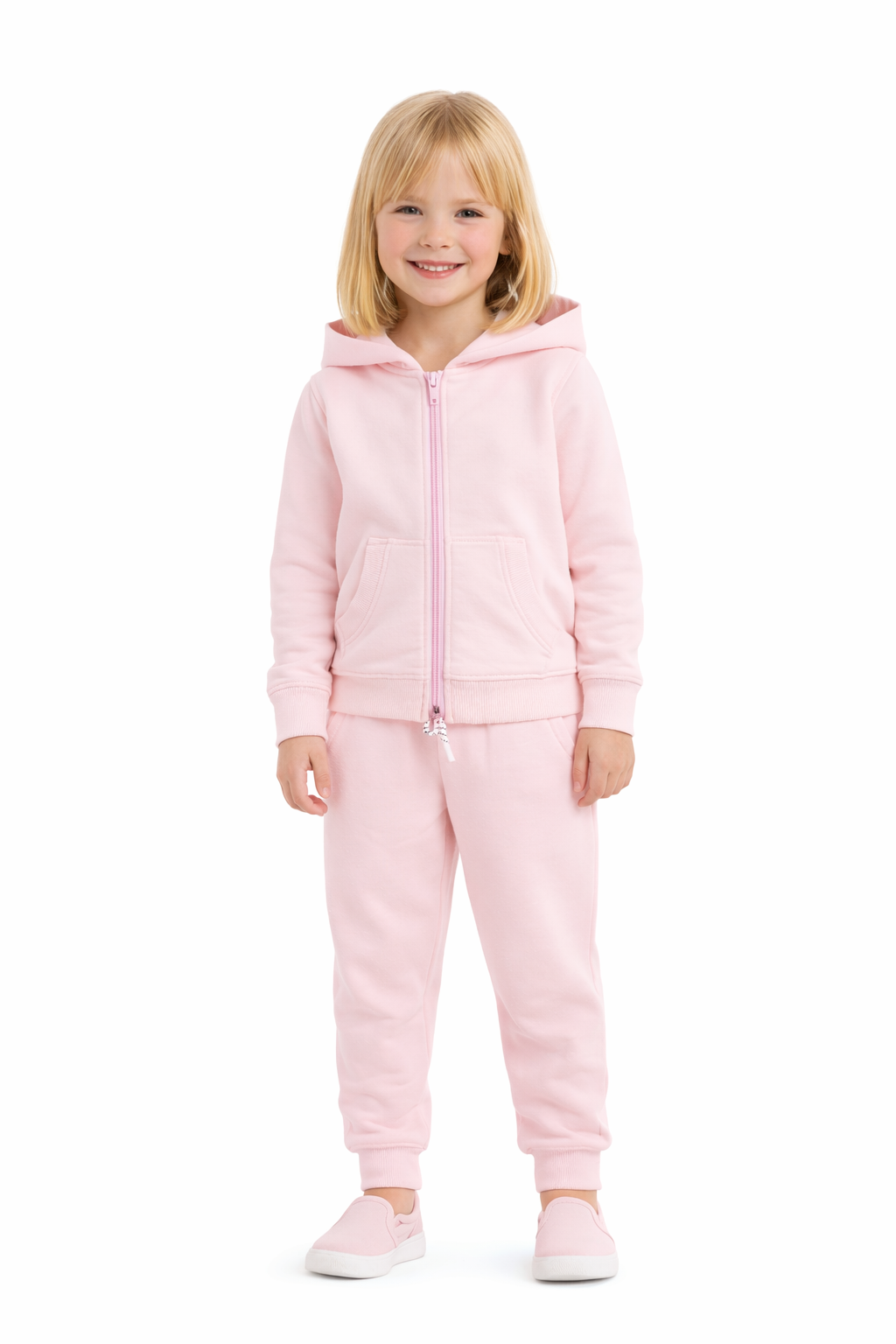 Jobka Kids Kız %100 Pamuk Pembe Rengi Eşofman Takımı