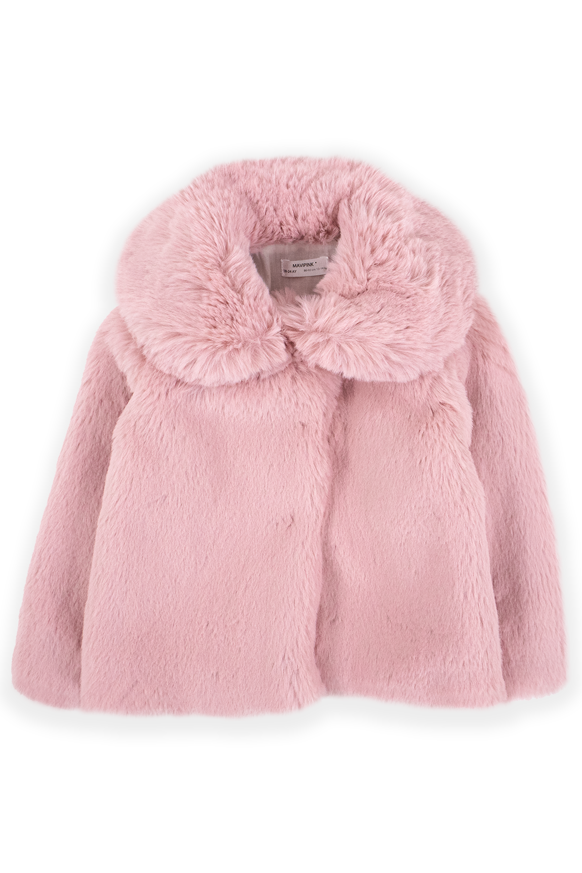 Jobka Kids Kız Suni Peluş Pembe Renk Kürk Kaban