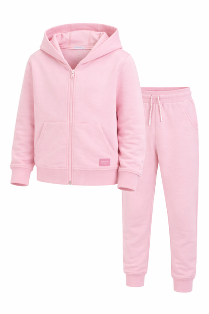 Jobka Kids Kız %100 Pamuk Pembe Rengi Eşofman Takımı