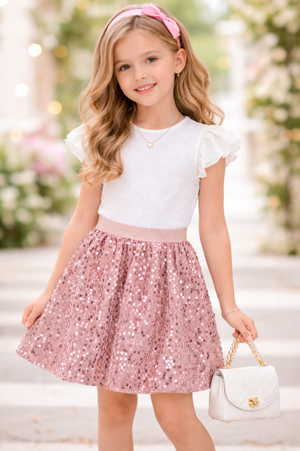 Jobka Kids Kız Çocuk Pulpayet Pembe Etek