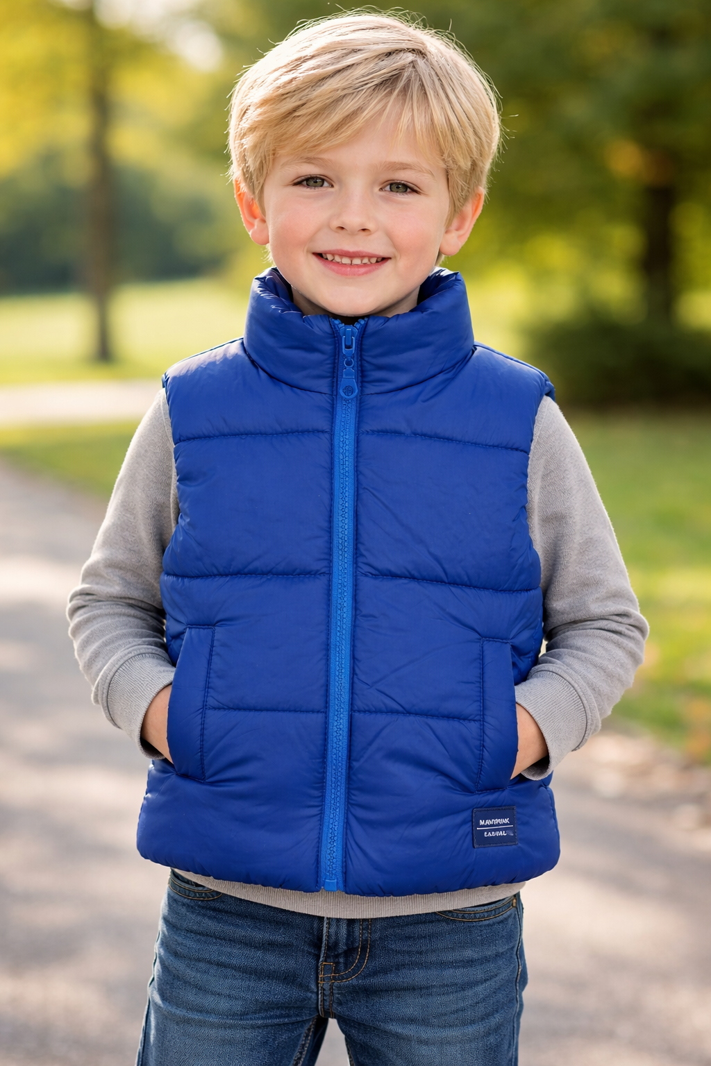 Jobka Kids Erkek Saks Renk Şişme Yelek