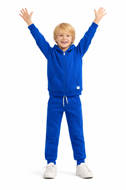 Jobka Kids Erkek %100 Pamuk Saks Rengi Eşofman Takımı