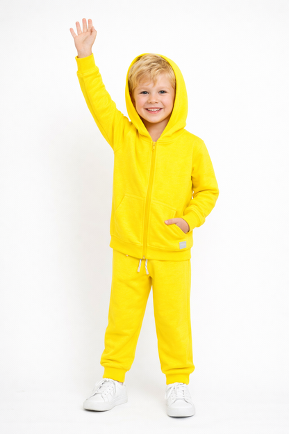 Jobka Kids Erkek %100 Pamuk Sarı Rengi Eşofman Takımı
