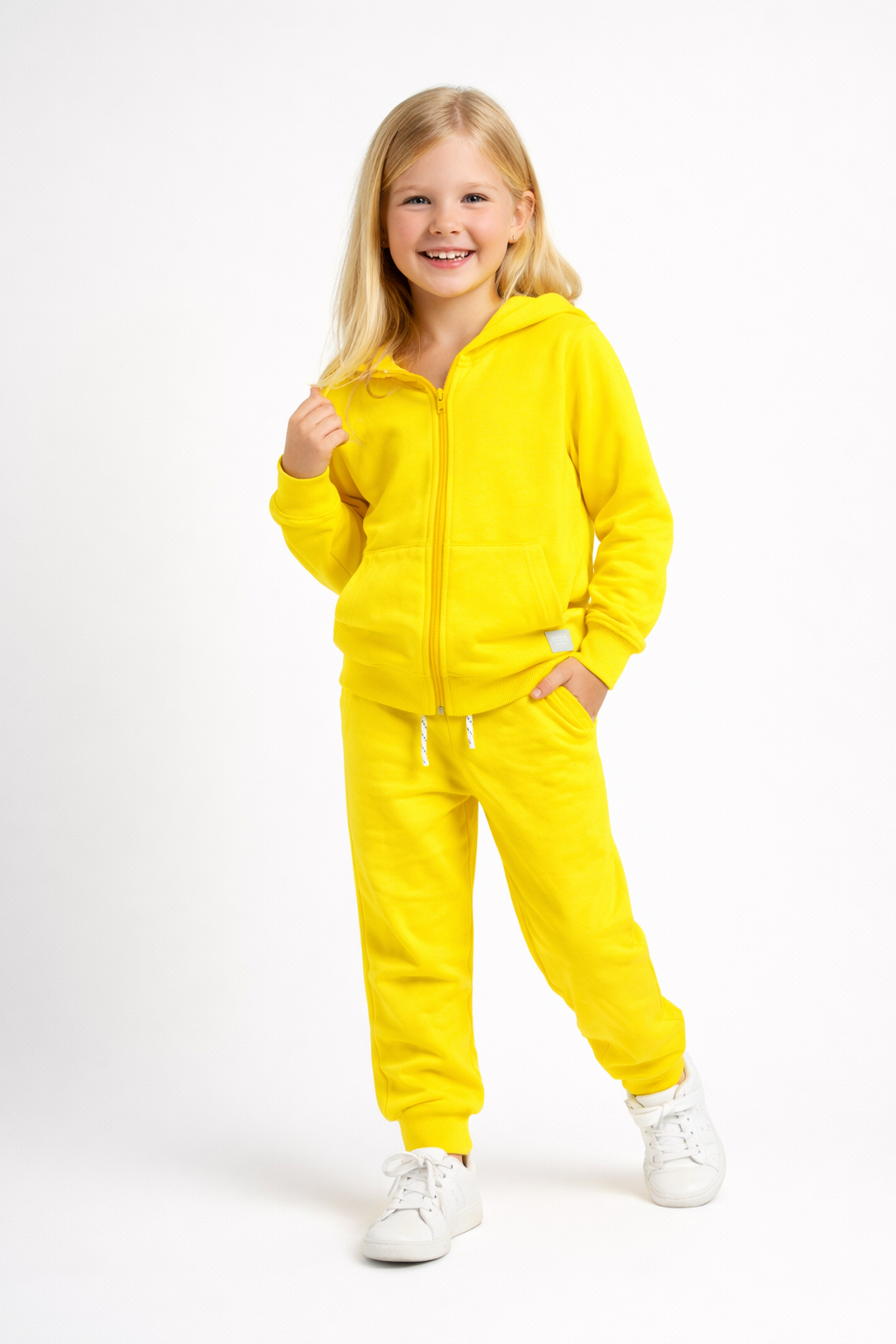 Jobka Kids Kız %100 Pamuk Sarı Rengi Eşofman Takımı