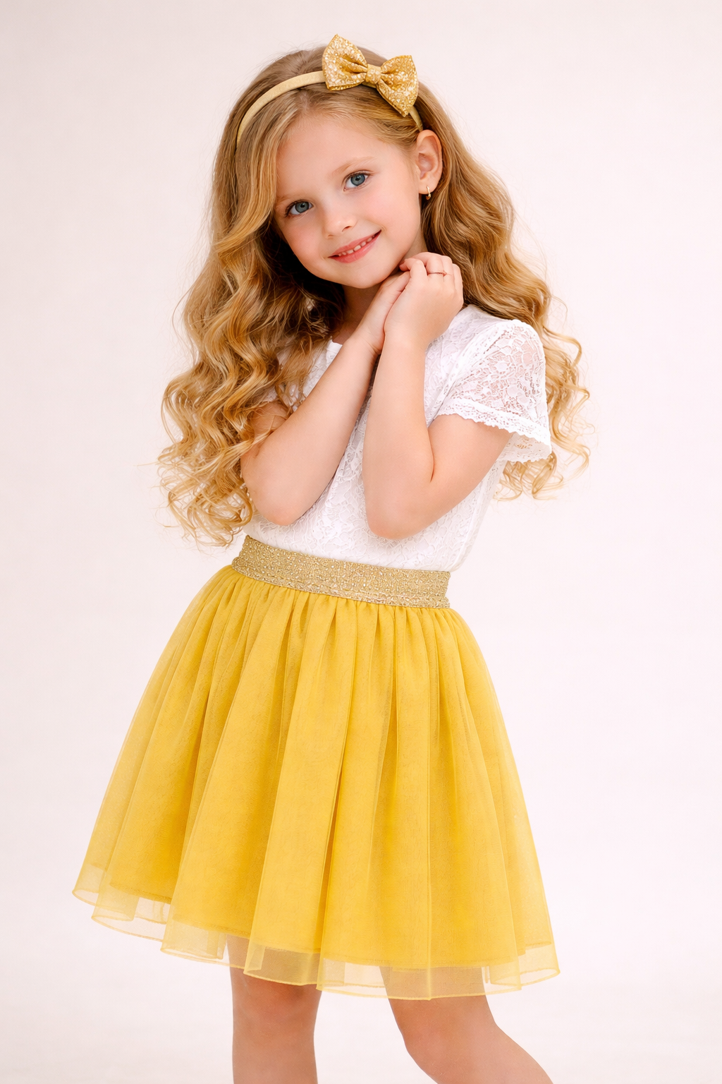 Jobka Kids Kız Çocuk Sarı Tül Etek